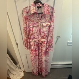 Generation Love Pink Floral Shirt Dress